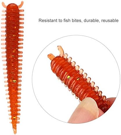 Zerone 10pcs Soft Bait, Fishy Smell Soft Freshwater Elastic Fishing Lure Sand Silk Maggot Lures for Bass Trout and Panfish in Freshwater
