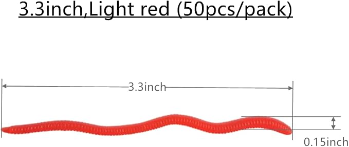 1.6in/3.3/3.9in Fishing Soft Lure Trout Worm Earthworm Bait Lifelike Fake Bloodworm Grub Worm Soft Fishing Lure Baits