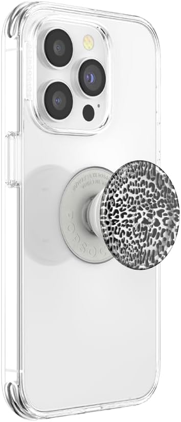 PopSockets Adhesive Phone Grip, Holder, Phone Stand, Plants - Translucent Black Leopard