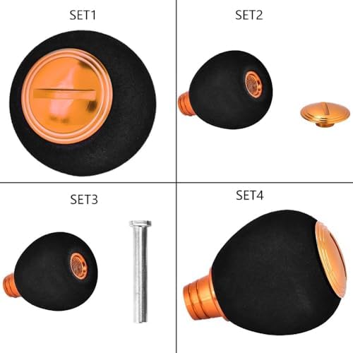 Fishing Reel Power Knob,EVA & Metal Lightweight Grip Modification Power Knob Reel Bait Casting Spinning Reels Replacement for Saltwater & Freshwater (42mm x 33mm)