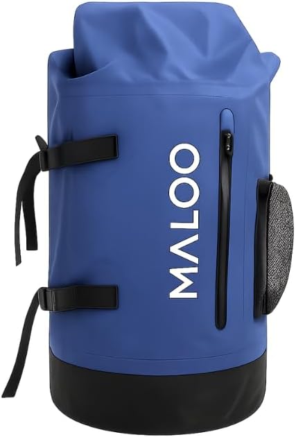 Malo’o 45L Waterproof Dry Bag Backpack – Heavy Duty Roll Top Fishing & Beach Backpack, IPX6 Water Resistant Gear Bag for Kayaking, Camping, Surf, Travel & Outdoor Adventure