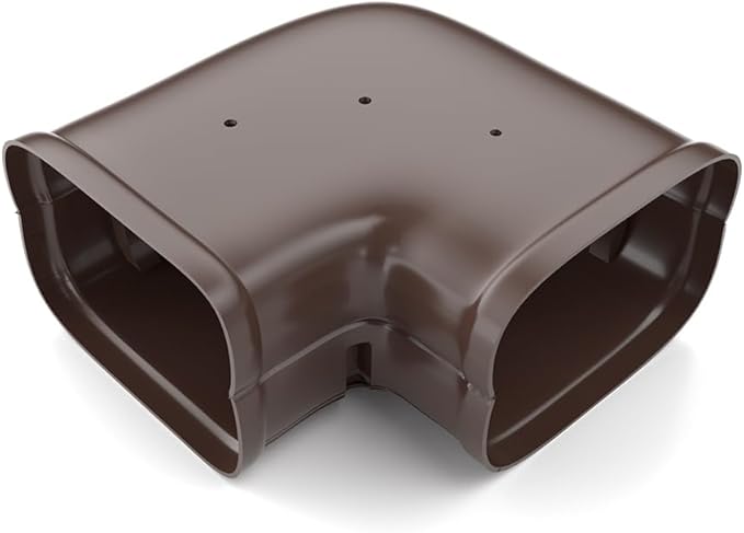 3'' Width Flat Elbow, Mini-Split Line Set Cover Accessories for Mini Split AC & Central AC, Brown