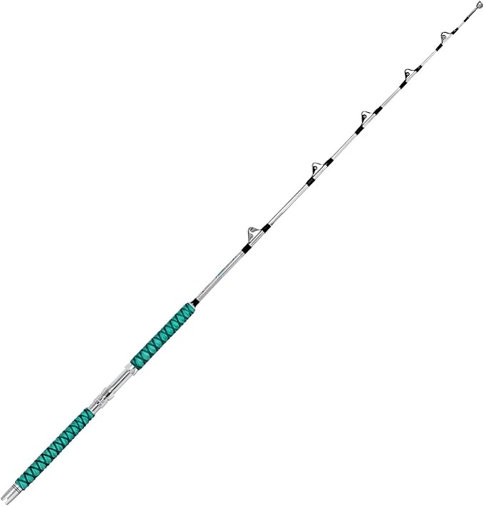 Fiblink Saltwater Fishing Rod 1 Piece Trolling Rod Deep Drop Sea Roller Rod Big Game Conventional Boat Heavy Duty Fishing Pole (5'6"/6',50-80lbs/80-120lbs/120-200lbs)