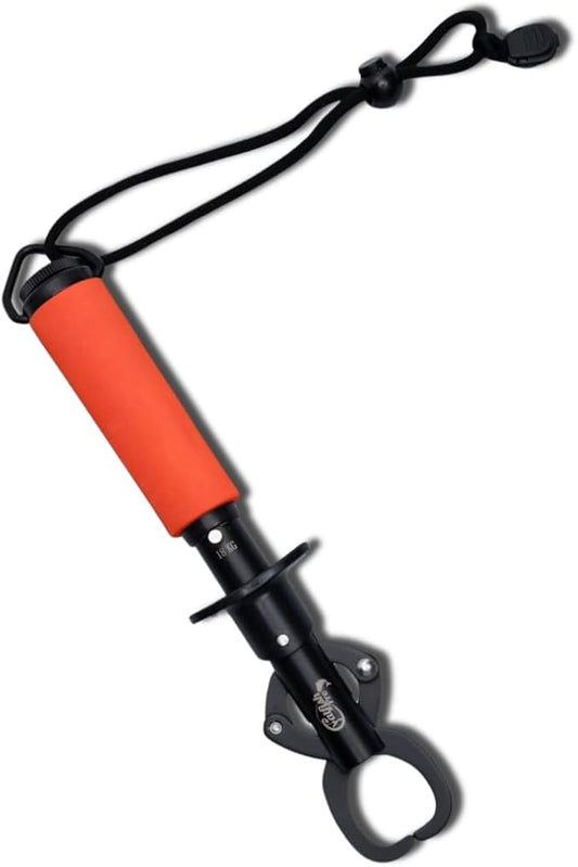 Catfish Pro Tournament Series Stainless Steel Fish Lip Gripper with Scale | One-Handed Operation | Rotating Head, Cushioned Handle, & Adjustable Lanyard for Easy, Precise, and Comfortable Fishing