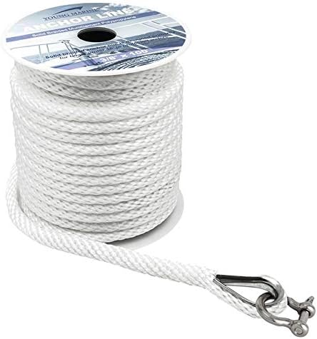 Young Marine Anchor line Anchor Rope Solid Braided Multifilament Polypropylene 3/8'' x50