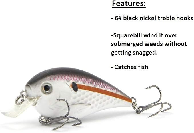 Crankbait for Bass Fishing inches Shallow Diving Crank Bait Square Bill Cranking Fishing Lures