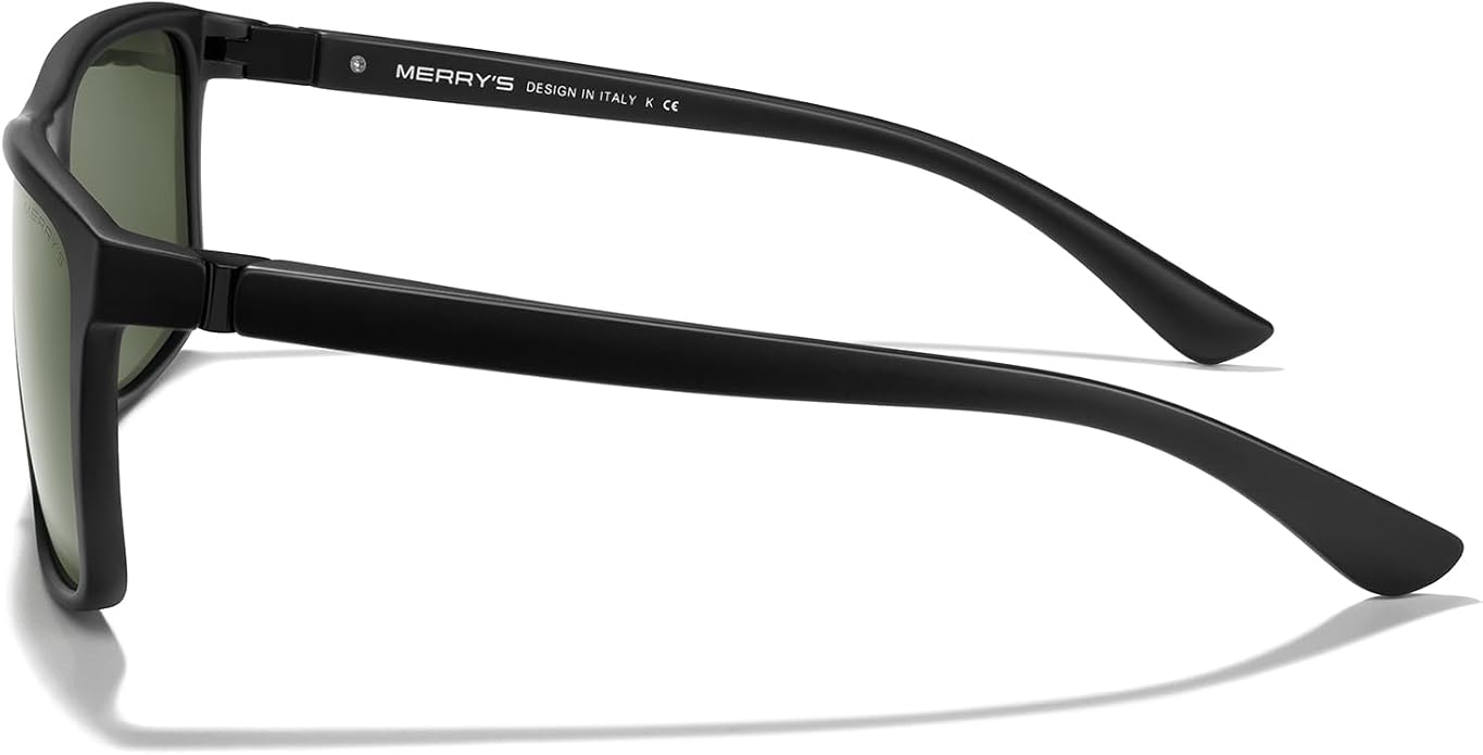 MERRY'S Rectangular Polarized Sports Sunglasses for Men Women Cycling Driving Fishing UV400 Protection S8225