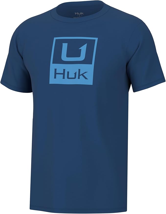 HUK Mens Performance Fishing Logo Tee, Short Sleeve T-Shirt for Men