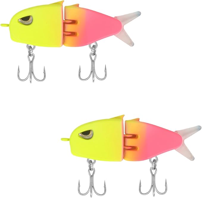 Popper Top Water Fishing Lure: Whopper Fishing Lures with Floating Rotating Tail Barb Treble Hooks Saltwater Freshwater for Bass