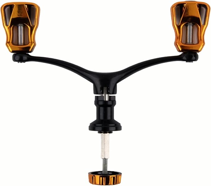 Foldable Fishing Reel Double Crank Handle CNC Metal Rocker Arm For 1000-5000 Series Reels Lightweight(Gold)