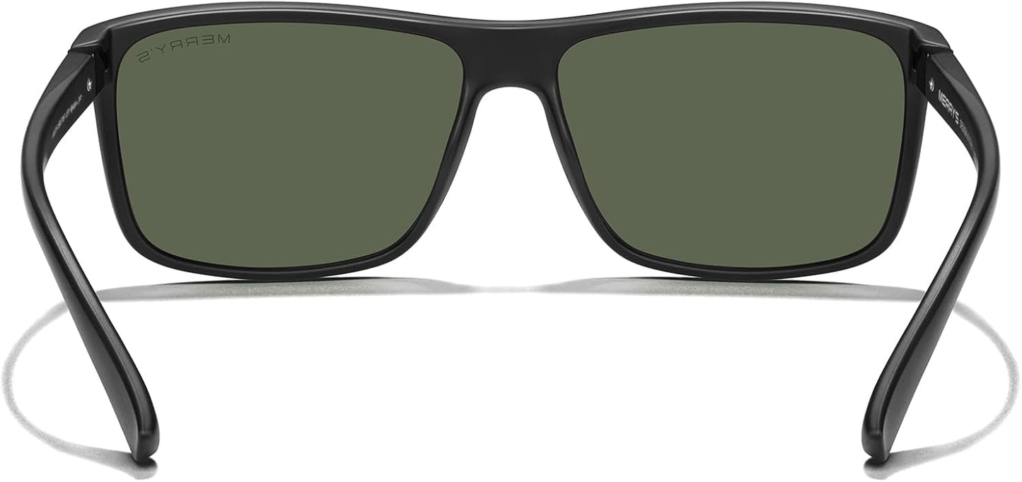 MERRY'S Rectangular Polarized Sports Sunglasses for Men Women Cycling Driving Fishing UV400 Protection S8225