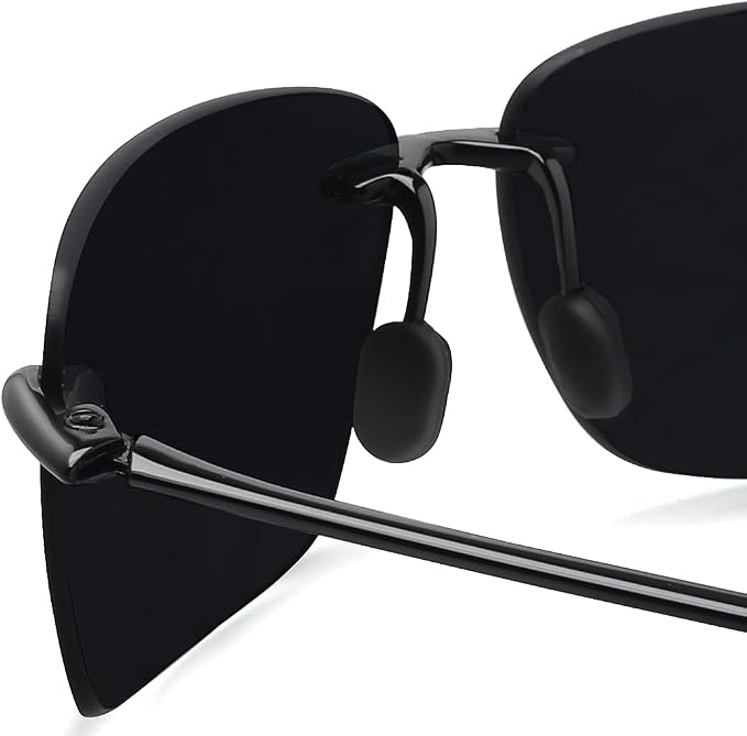 JULI Sports Sunglasses for Men Women Tr90 Rimless Frame for Running Fishing Golf Surf Driving MJ8009