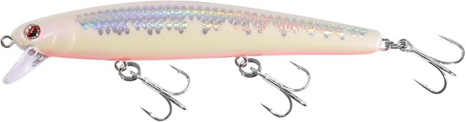 LITTMA California Surf Fishing Lures Saltwater Jerkbait Crankbait Surf Minnow 110/125 - Metallic Sardine Super Glow & Pearl Pink Belly Glow Lures for Halibut & Striper Fishing