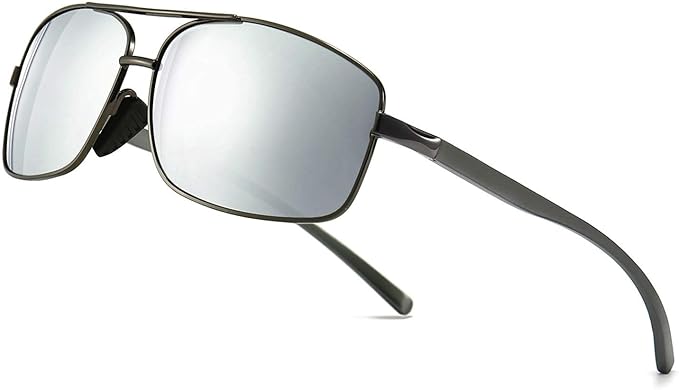 SUNGAIT Ultra Lightweight Rectangular Polarized Sunglasses Men UV400 Protection