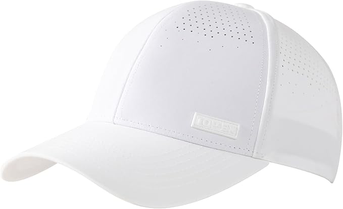 TOP-EX Performance Baseball Cap Water-Resistant Beathable Golf Running Cap Laser Cut Mesh Ball Curved Brim Snapback Hat
