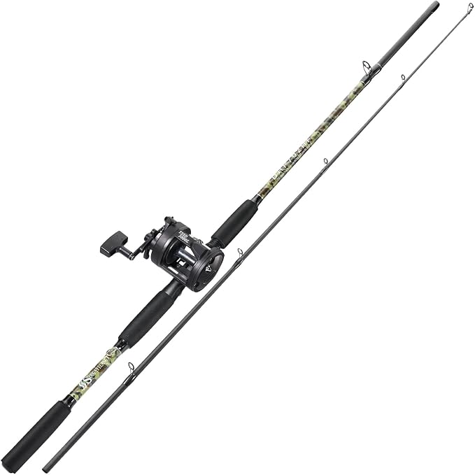 Sougayilang Fishing Rod Combo with Conventional Reel, Medium Heavy for Catfish Salmon and Steelhead Saltwater Fishing