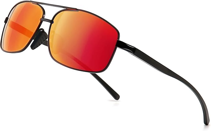 SUNGAIT Ultra Lightweight Rectangular Polarized Sunglasses Men UV400 Protection