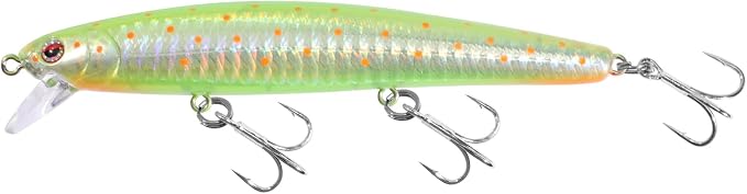 LITTMA California Surf Fishing Lures Saltwater Jerkbait Crankbait Surf Minnow 110/125 - Metallic Sardine Super Glow & Pearl Pink Belly Glow Lures for Halibut & Striper Fishing