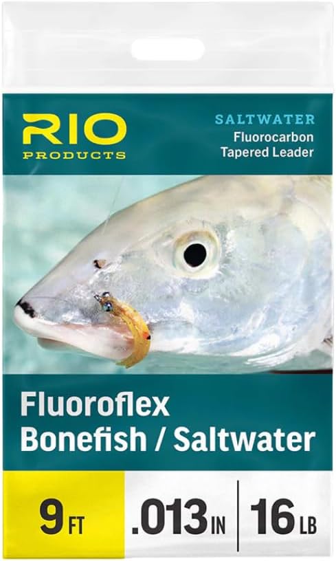 RIO Products Fluoroflex Bonefish Tapered Leader - 100% Fluorocarbon Fly Fishing Leader for Saltwater Species - Abrasion Resistant