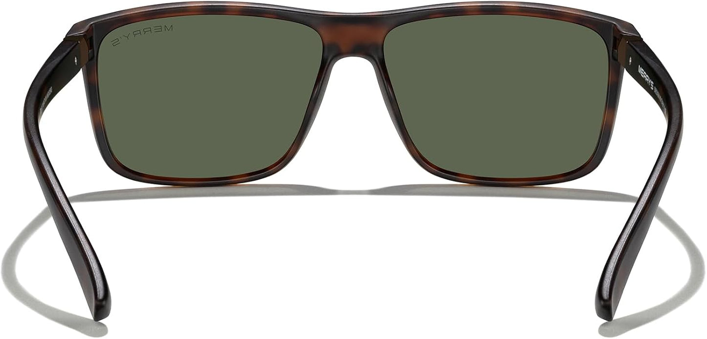 MERRY'S Rectangular Polarized Sports Sunglasses for Men Women Cycling Driving Fishing UV400 Protection S8225