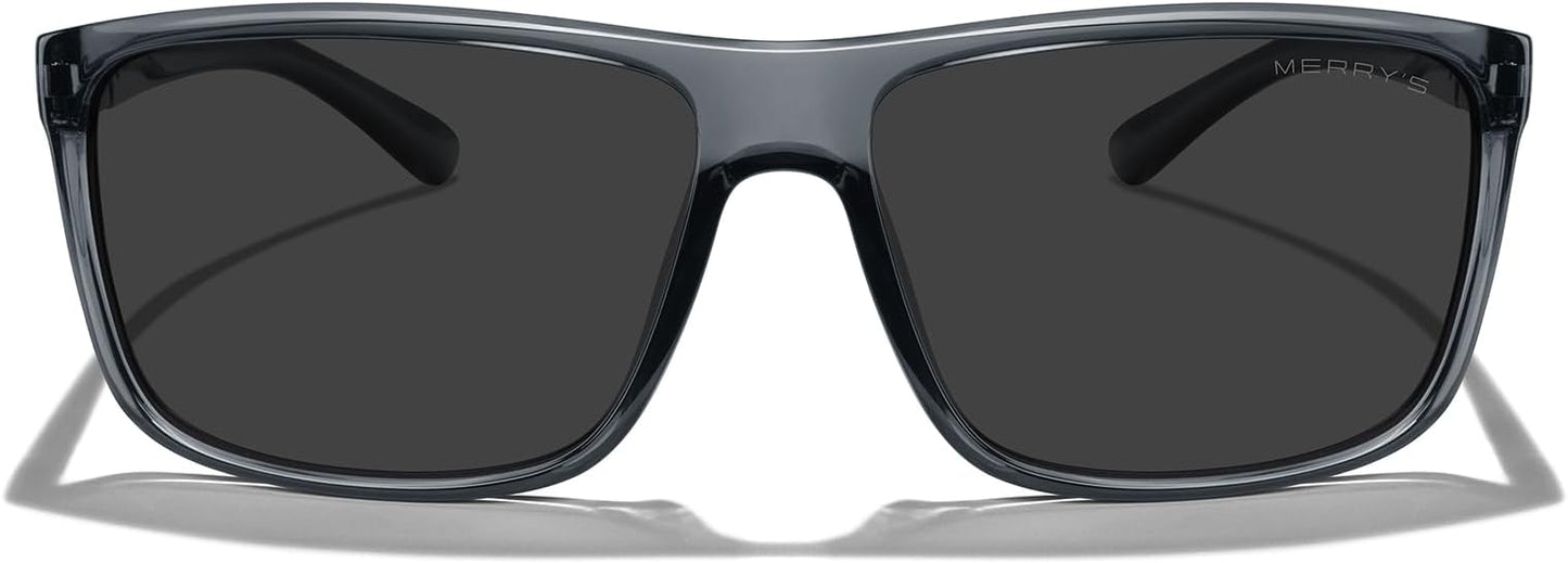 MERRY'S Rectangular Polarized Sports Sunglasses for Men Women Cycling Driving Fishing UV400 Protection S8225