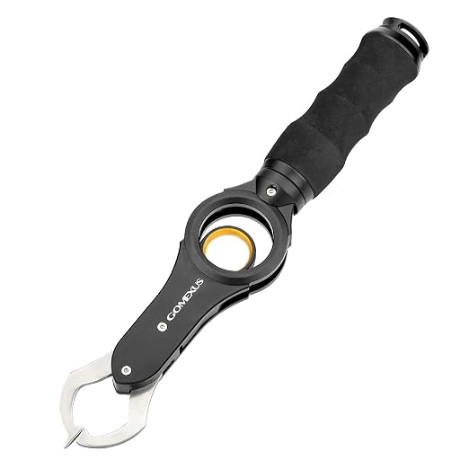 Gomexus Fish Lip Gripper with Scale,Max 40lbs Scale,for Safe Handling Fish,Easy Hook Removal-Ideal Fishing Gifts for Men