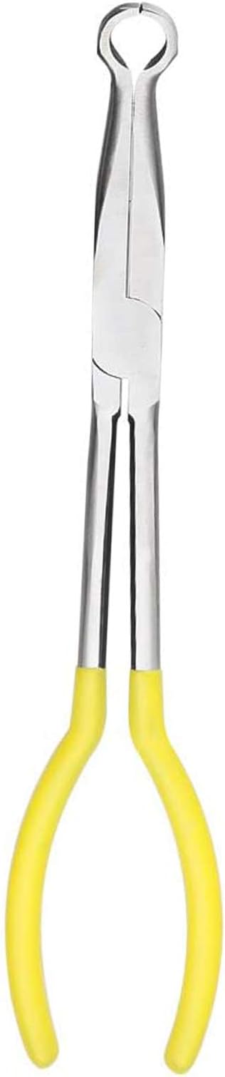 11 Inch circle plier Hose/Cable and Flate Nose. Designed for Mechanics, Technicians, and Contractors Work with Delicate or Difficult-to-Reach Pieces Milled-Jaws Steel “ round pliers