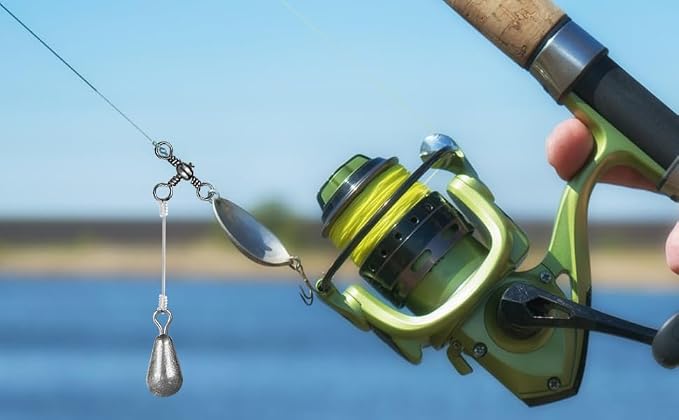 Realure 100Pcs Three Way T-Shape Fishing Swivels, 5 Sizes 6#~12# Black Nickel Stainless Steel Terminal Tackle, Freshwater Saltwater Three-Way Rig Connector for Catfish Walleye Bottom Fishing