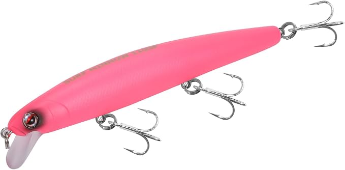 LITTMA California Surf Fishing Lures Saltwater Jerkbait Crankbait Surf Minnow 110/125 - Metallic Sardine Super Glow & Pearl Pink Belly Glow Lures for Halibut & Striper Fishing