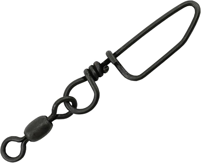 AFW Brass Coastlock Snap Swivels – Durable Fishing Gear with High-Strength Wire Snaps, Black Oxide Finish, Prevents Line Twisting & Kinking, Supports Up to 350 lb Test.