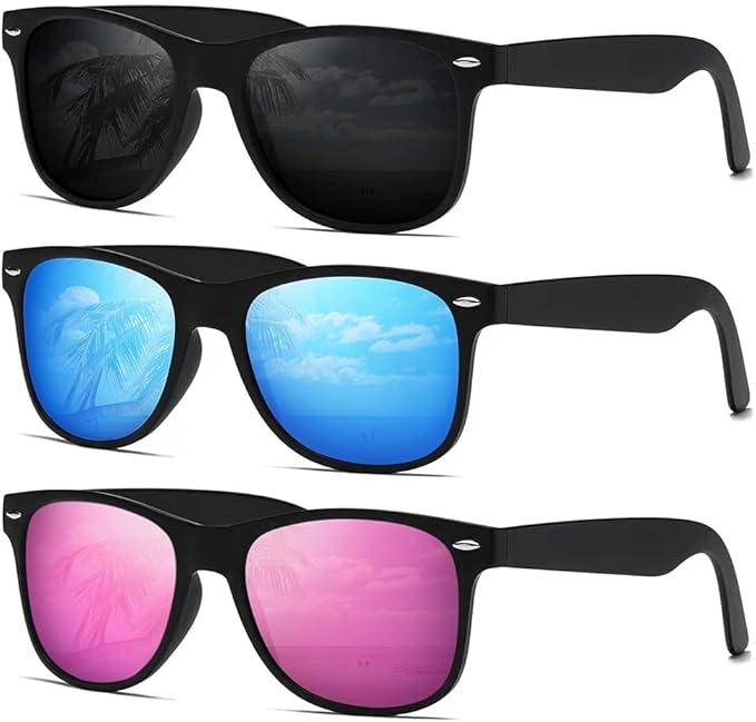 DEMIKOS Sunglasses Men Polarized Sunglasses for Mens Womens Retro Mirror Lens for Driving Fishing UV Protection