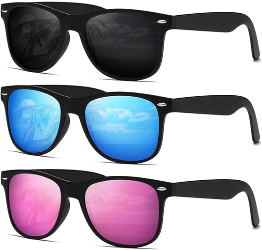 DEMIKOS Sunglasses Men Polarized Sunglasses for Mens Womens Retro Mirror Lens for Driving Fishing UV Protection
