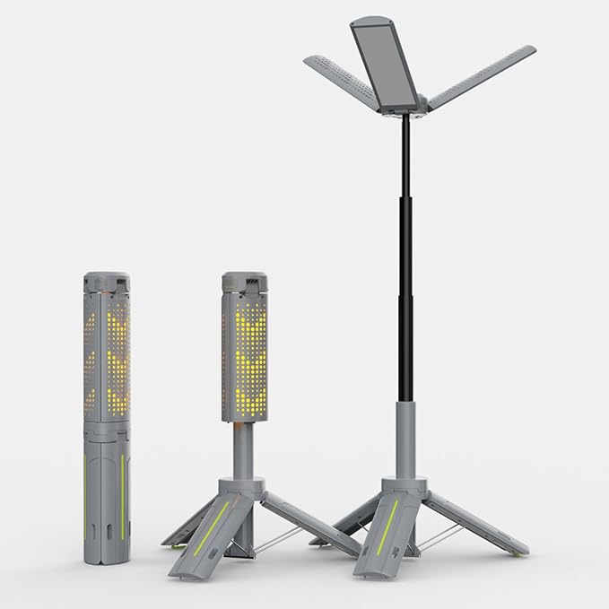 Folding Outdoor Lighting Night Fishing Lamp with 8000mAh Battery Suitable for Camping Trips Emergencies Night Use LED Flame Effect Lamps
