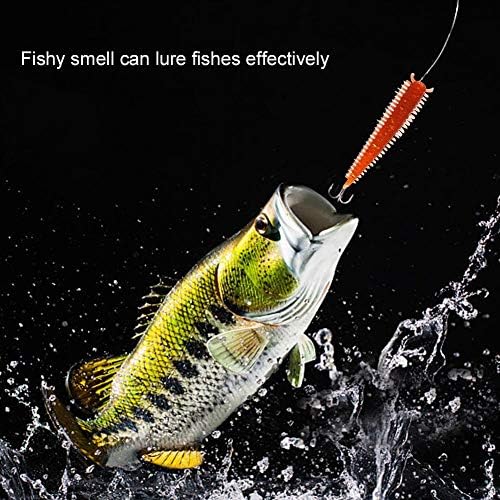 Zerone 10pcs Soft Bait, Fishy Smell Soft Freshwater Elastic Fishing Lure Sand Silk Maggot Lures for Bass Trout and Panfish in Freshwater