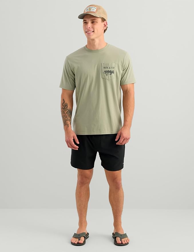 HUK Mens Performance Fishing Logo Tee, Short Sleeve T-Shirt for Men