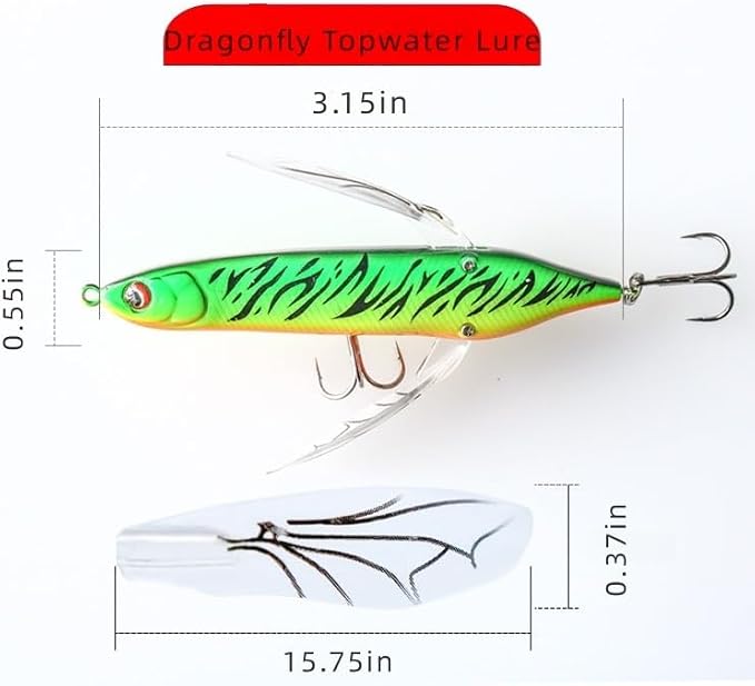 opwater Crawler Walks On Water Dragonfly Big Bass Blow Ups Great Fishing Gift Great for Freshwater Fishing