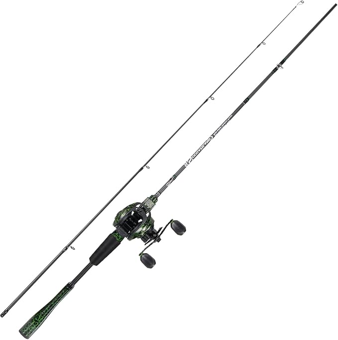 Sougayilang Casting Fishing Rod Combos, IM6 Graphite 2Pc Blanks, Anti-Reverse Baitcasting Reel, Stainless Steel Guides