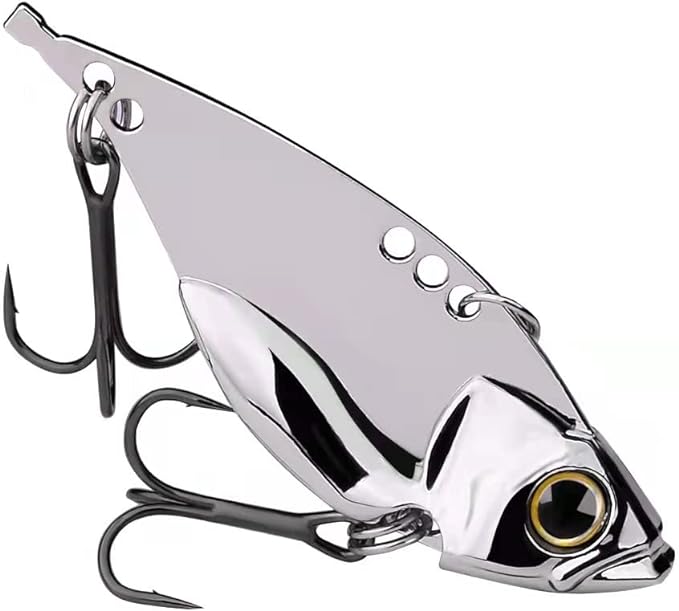 5 Pack Metal Blade Baits for Bass Fishing Lures Hard Metal VIB Fishing Spoons Crankbaits Swimbaits for Trout Walleye Crappie Saltwater Blade Bait Fishing