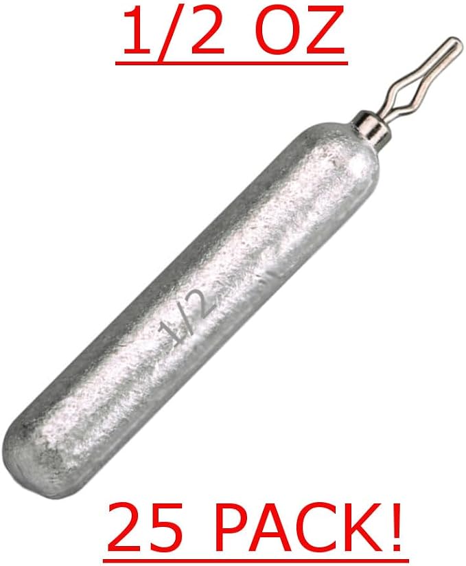 Reaction Tackle Lead Drop Shot Weights for Bass Fishing - Freshwater & Saltwater - Skinny Pencil Shaped Sinkers for Drop Shot Rig