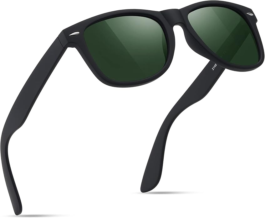 FEIDUSUN Sunglasses Men Polarized Sunglasses for Mens and Womens,Black Retro Sun Glasses Driving Fishing UV Protection