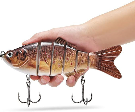 Large Multi Jointed Fishing Lures Bait,Big Giant Fishing Bass Lures,Crankbaits Swimbaits with Treble Hook