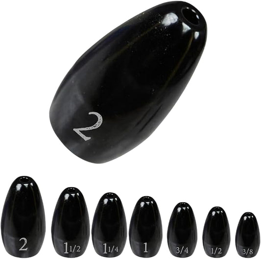 Reaction Tackle Tungsten Flipping Weights for Bass Fishing - Sinkers for Punching Heavy Cover - Fresh & Saltwater - Texas/Carolina Rigs - Size Stamped