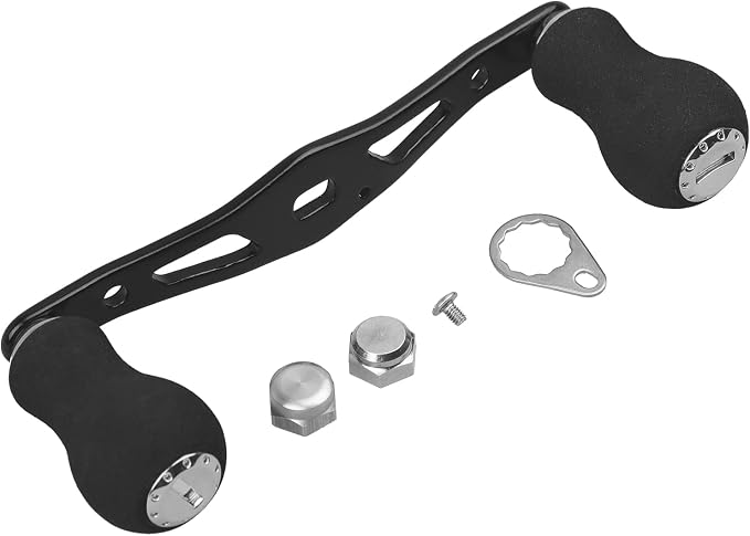 Fishing Reel Handle, Replacement Fishing Baitcast Reel Handle Rocker with EVA Handle Grip for Abu Garcia Daiwa Baitcasting Reel, Left or Right Side Installation, Black