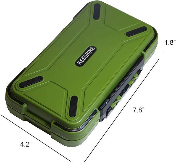 Fishing Tackle Box, Floating Storage Box, Double-Sided Fishing Lure Box with Adjustable Dividers Jewelry Organizer Making Kit Storage Container for Lure Hook Beads Earring Tool(Green)
