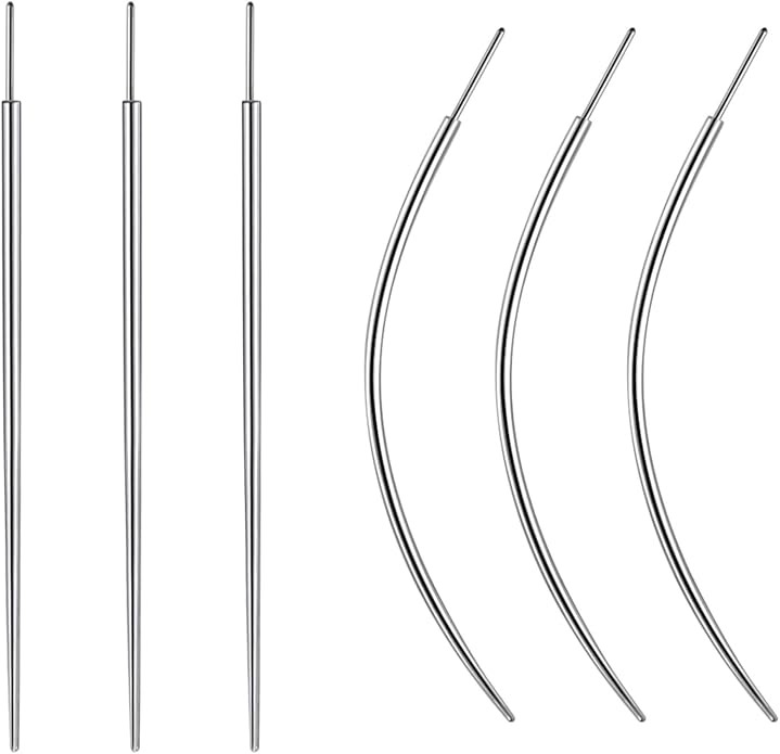 G23 Titanium Threadless Piercing Taper 16G/18G/20G Flat Back Earring Applicator Tool Insertion Pin for Push In Nose Lip Ear Tragus Helix Body Piercing Jewelry Stretcher Assistant Tool