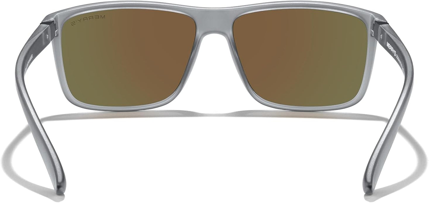 MERRY'S Rectangular Polarized Sports Sunglasses for Men Women Cycling Driving Fishing UV400 Protection S8225
