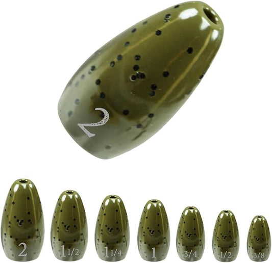 Reaction Tackle Tungsten Flipping Weights for Bass Fishing - Sinkers for Punching Heavy Cover - Fresh & Saltwater - Texas/Carolina Rigs - Size Stamped