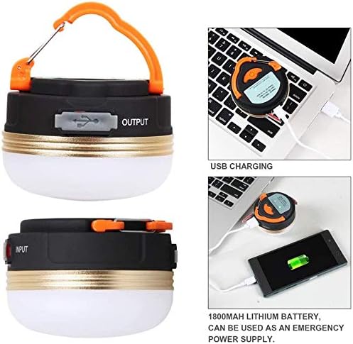 Censinda LED Camping Lantern, Rechargeable Portable Tent Light, 300LM,3 Light Modes,1800mAh Power Bank, Magnet Base,Electric Lantern Flashlight for Camping/Hiking/Fishing/Hurricane/Emergency(2 Packs)