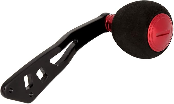 Fishing Reel Handle Single Knob Power Handle, EVA Knob Metal Handle Replacement for Baitcasting Round Reel Low Profile Reel, Red