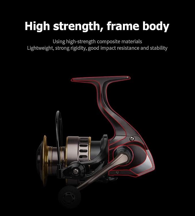 Persei Spinning Fishing Reel - 22LBs Max Drag, 5.2:1 Gear Ratio - Lightweight Ultra Smooth Powerful Saltwater or Freshwater Spinning Fishing Reel, 500 2000 3000 5000 7000 Series